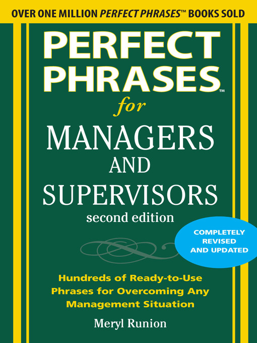 Title details for Perfect Phrases for Managers and Supervisors by Meryl Runion - Available